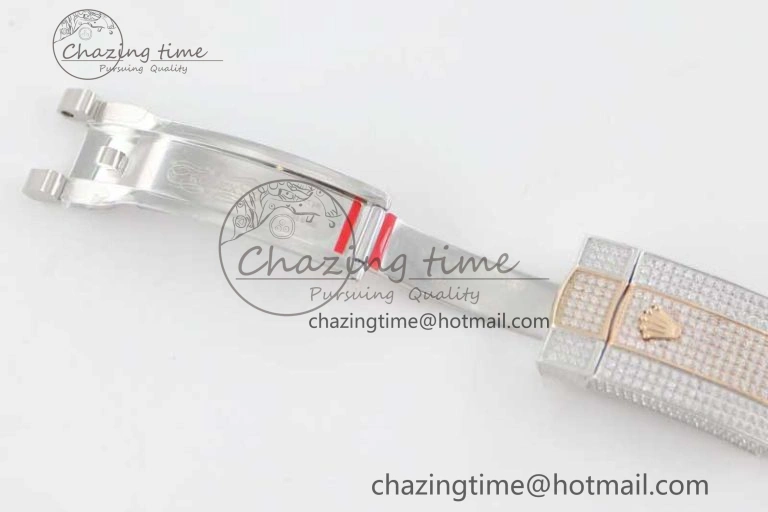 Datejust 41 SS RG Full Diamonds TWF 1:1 Best Edition Arabic Markers Dial on Bracelet A SportInspired 2401