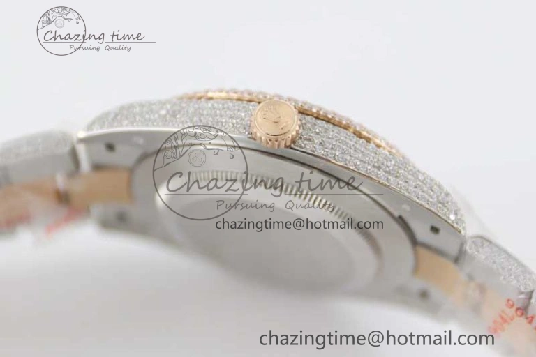 Datejust 41 SS RG Full Diamonds TWF 1:1 Best Edition Arabic Markers Dial on Bracelet A SportInspired 2401