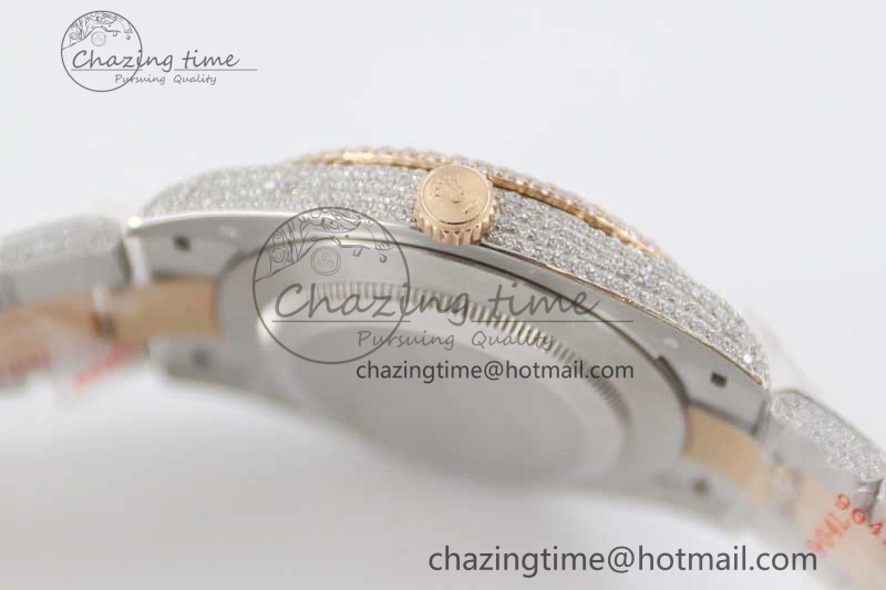 Datejust 41 SS RG Full Diamonds TWF 1:1 Best Edition Arabic Markers Dial on Bracelet A SportInspired 2401