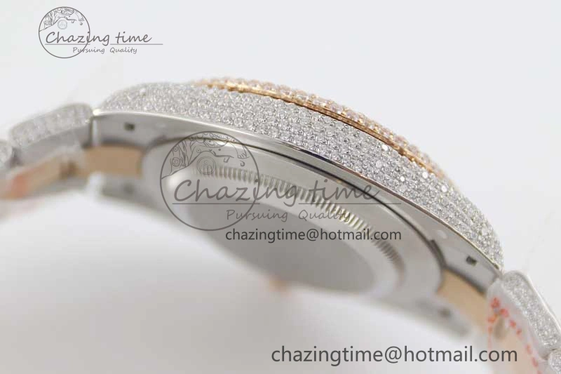 Datejust 41 SS RG Full Diamonds TWF 1:1 Best Edition Arabic Markers Dial on Bracelet A SportInspired 2401