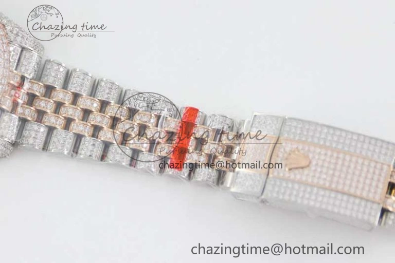 Datejust 41 SS RG Full Diamonds TWF 1:1 Best Edition Arabic Markers Dial on Jubilee Bracelet A UrbanChic 2385