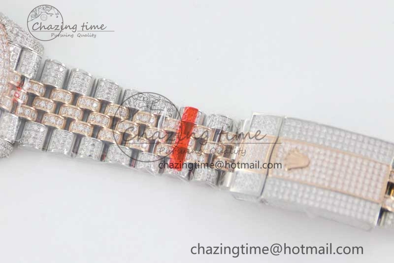 Datejust 41 SS RG Full Diamonds TWF 1:1 Best Edition Arabic Markers Dial on Jubilee Bracelet A UrbanChic 2385
