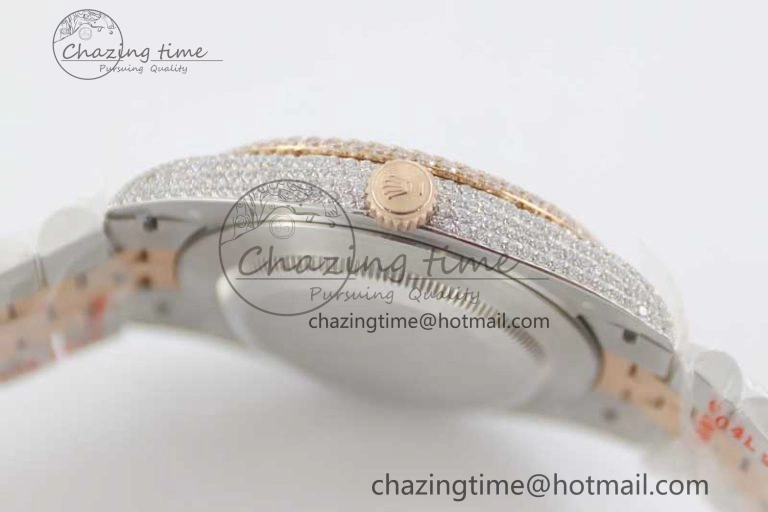 Datejust 41 SS RG Full Diamonds TWF 1:1 Best Edition Arabic Markers Dial on Jubilee Bracelet A UrbanChic 2385