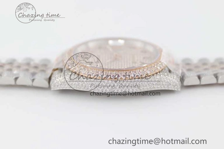 Datejust 41 SS RG Full Diamonds TWF 1:1 Best Edition Arabic Markers Dial on Jubilee Bracelet A UrbanChic 2385