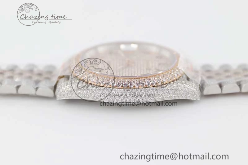 Datejust 41 SS RG Full Diamonds TWF 1:1 Best Edition Arabic Markers Dial on Jubilee Bracelet A UrbanChic 2385