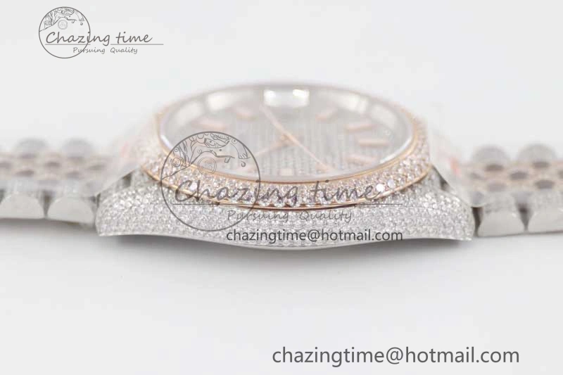 Lightweight Datejust 41 SS RG Full Diamonds TWF 1:1 Best Edition Diamonds Stick Markers Dial on Jubilee Bracelet A 2388