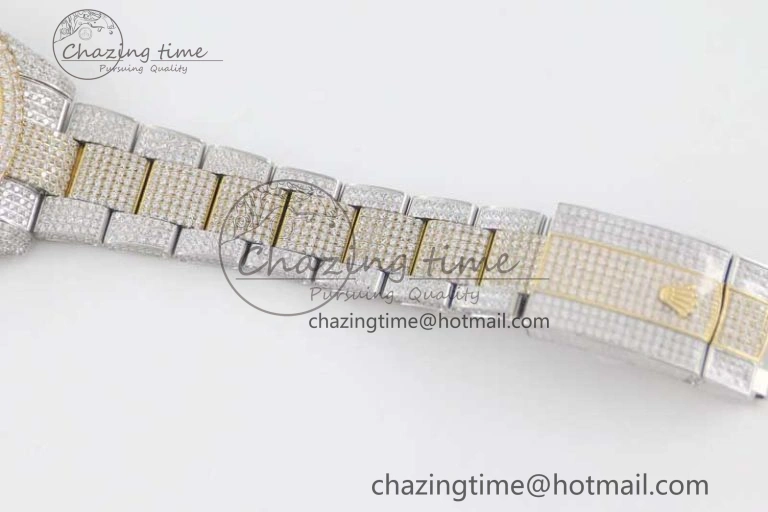 Datejust 41 SS YG Full Diamonds TWF 1:1 Best Edition Arabic Markers Dial on Bracelet A FreshLook 2397