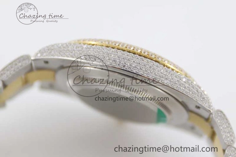 Datejust 41 SS YG Full Diamonds TWF 1:1 Best Edition Arabic Markers Dial on Bracelet A FreshLook 2397