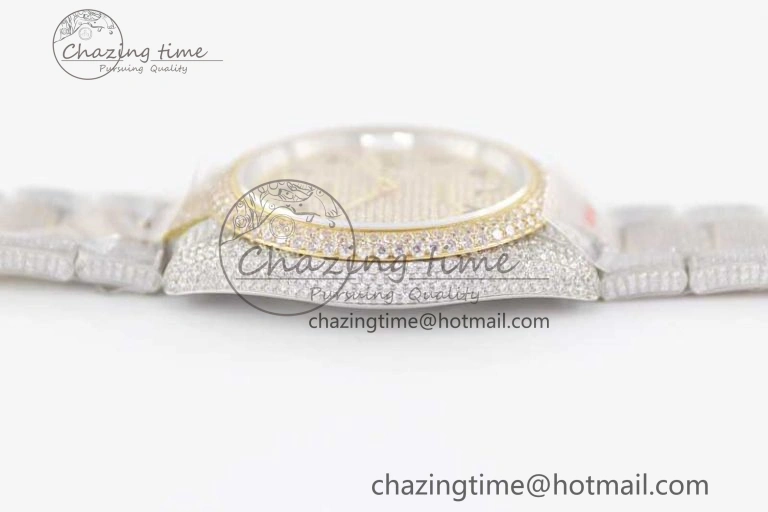 Datejust 41 SS YG Full Diamonds TWF 1:1 Best Edition Arabic Markers Dial on Bracelet A FreshLook 2397