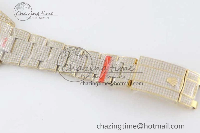 Datejust 41 YG Full Diamonds TWF 1:1 Best Edition Arabic Markers Dial on Bracelet A GoAnywhere 2399