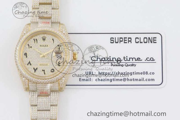 Datejust 41 YG Full Diamonds TWF 1:1 Best Edition Arabic Markers Dial on Bracelet A GoAnywhere 2399