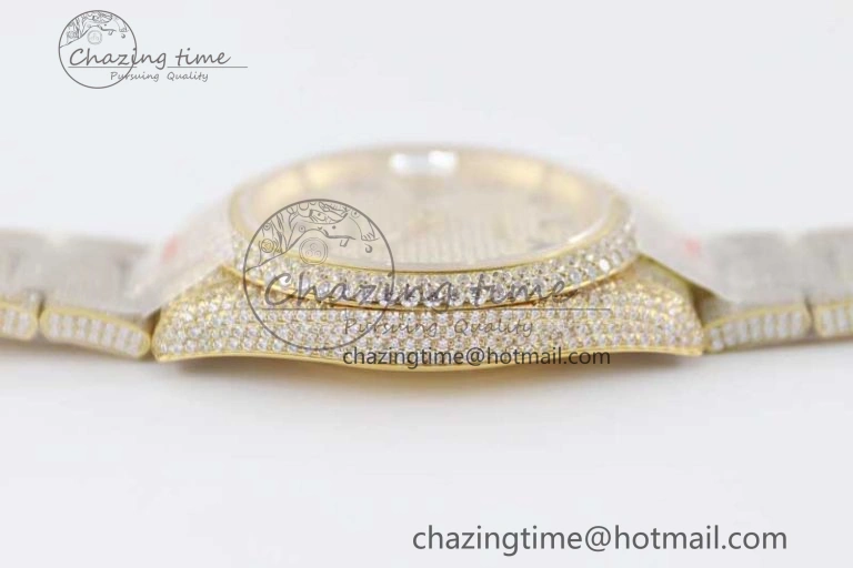 Datejust 41 YG Full Diamonds TWF 1:1 Best Edition Arabic Markers Dial on Bracelet A GoAnywhere 2399