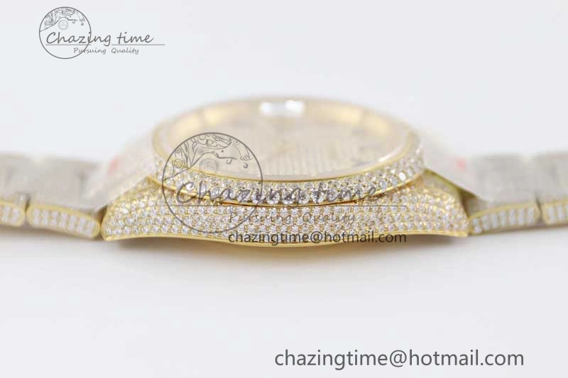 Datejust 41 YG Full Diamonds TWF 1:1 Best Edition Arabic Markers Dial on Bracelet A GoAnywhere 2399
