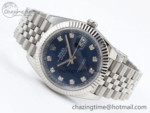 BestValue Datejust 41mm 126234 904L Steel HGF 1:1 Best Edition Blue Diamonds Dial on SS Bracelet VR 1471