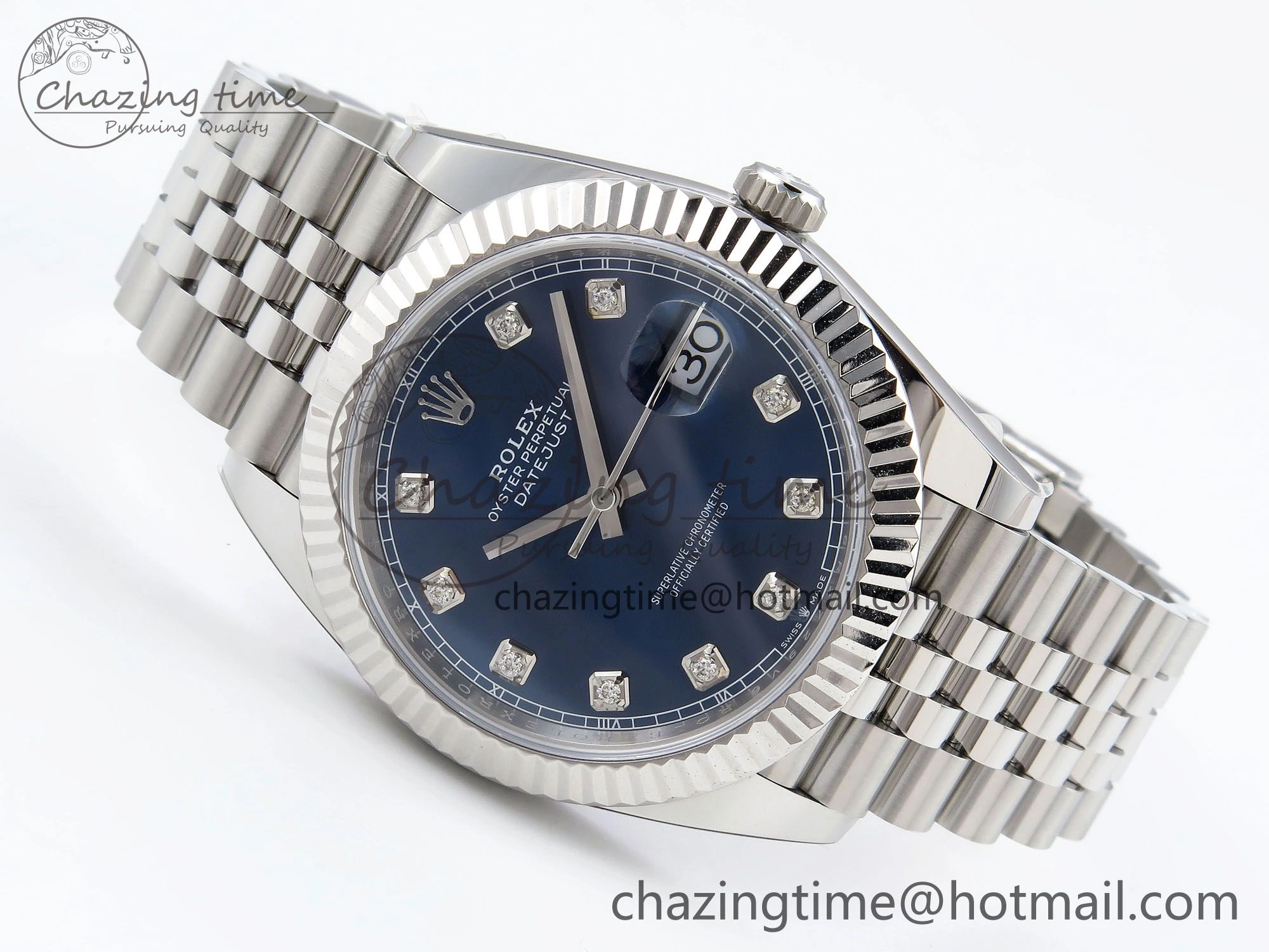 BestValue Datejust 41mm 126234 904L Steel HGF 1:1 Best Edition Blue Diamonds Dial on SS Bracelet VR 1471