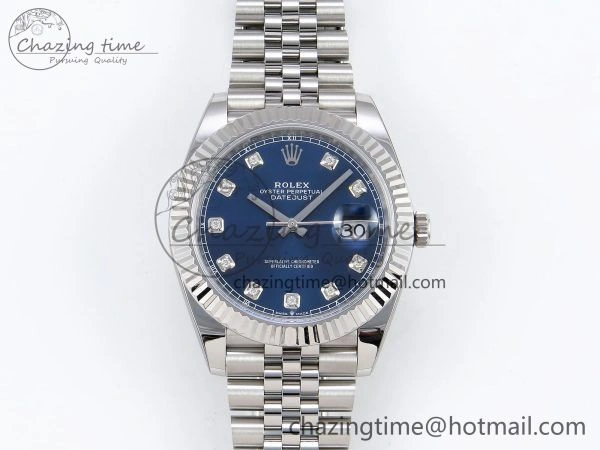 BestValue Datejust 41mm 126234 904L Steel HGF 1:1 Best Edition Blue Diamonds Dial on SS Bracelet VR 1471