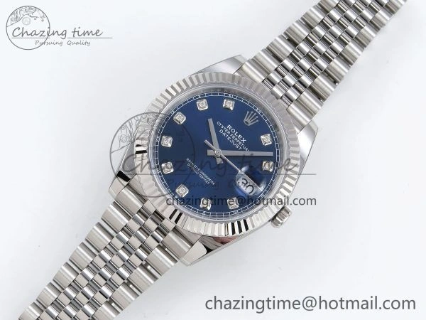 BestValue Datejust 41mm 126234 904L Steel HGF 1:1 Best Edition Blue Diamonds Dial on SS Bracelet VR 1471