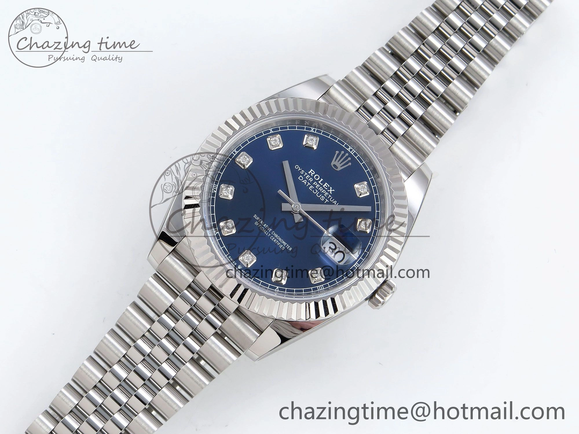 BestValue Datejust 41mm 126234 904L Steel HGF 1:1 Best Edition Blue Diamonds Dial on SS Bracelet VR 1471