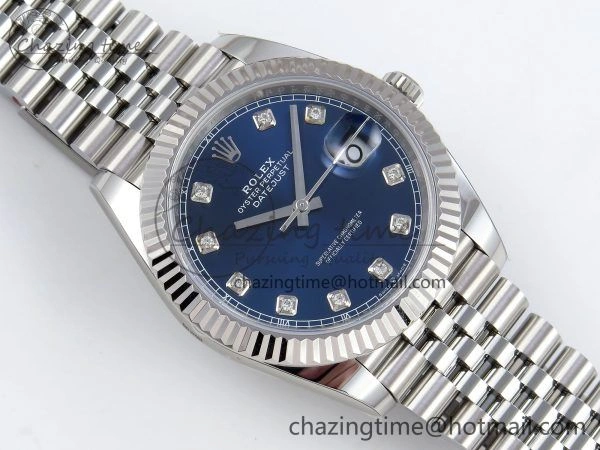 BestValue Datejust 41mm 126234 904L Steel HGF 1:1 Best Edition Blue Diamonds Dial on SS Bracelet VR 1471