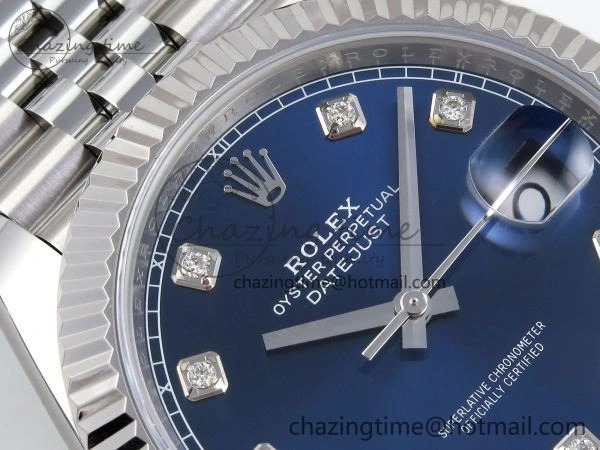 BestValue Datejust 41mm 126234 904L Steel HGF 1:1 Best Edition Blue Diamonds Dial on SS Bracelet VR 1471