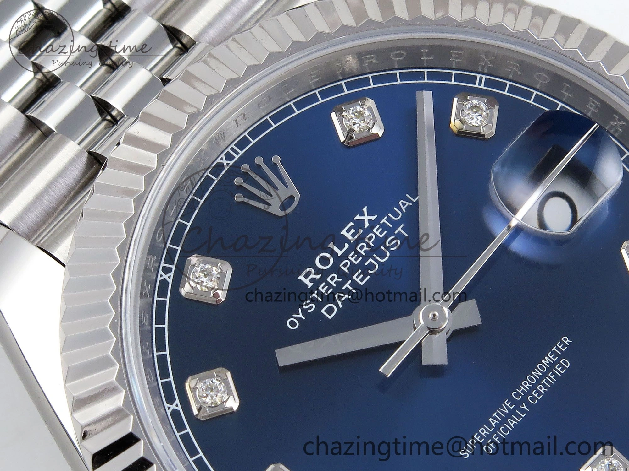 BestValue Datejust 41mm 126234 904L Steel HGF 1:1 Best Edition Blue Diamonds Dial on SS Bracelet VR 1471