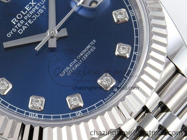 BestValue Datejust 41mm 126234 904L Steel HGF 1:1 Best Edition Blue Diamonds Dial on SS Bracelet VR 1471