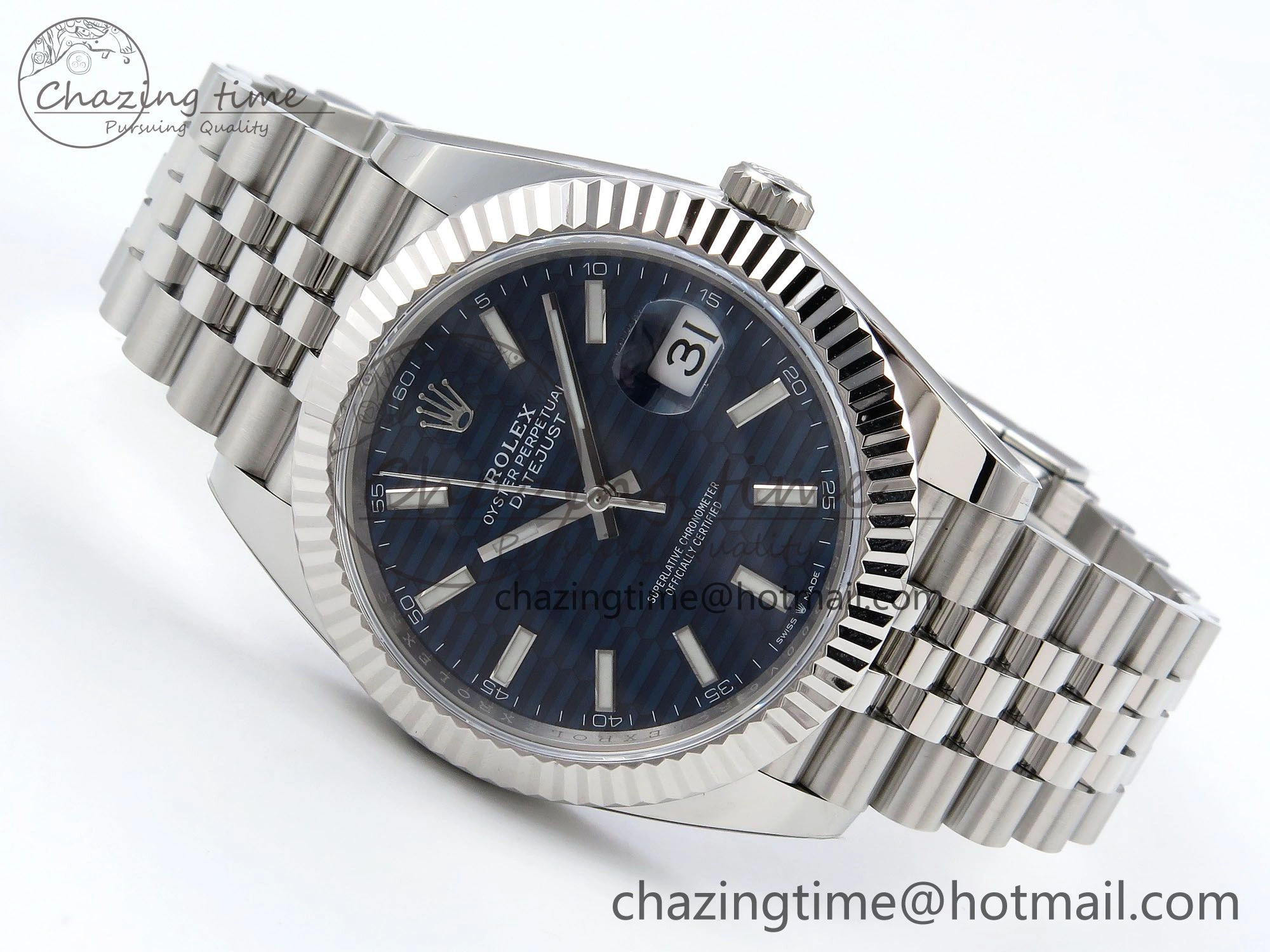 Datejust 41mm 126234 904L Steel HGF 1:1 Best Edition Blue Textured Dial on SS Bracelet VR Compact 1468