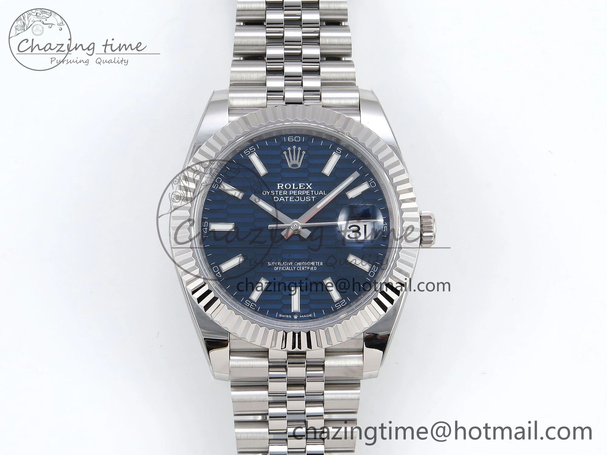 Datejust 41mm 126234 904L Steel HGF 1:1 Best Edition Blue Textured Dial on SS Bracelet VR Compact 1468