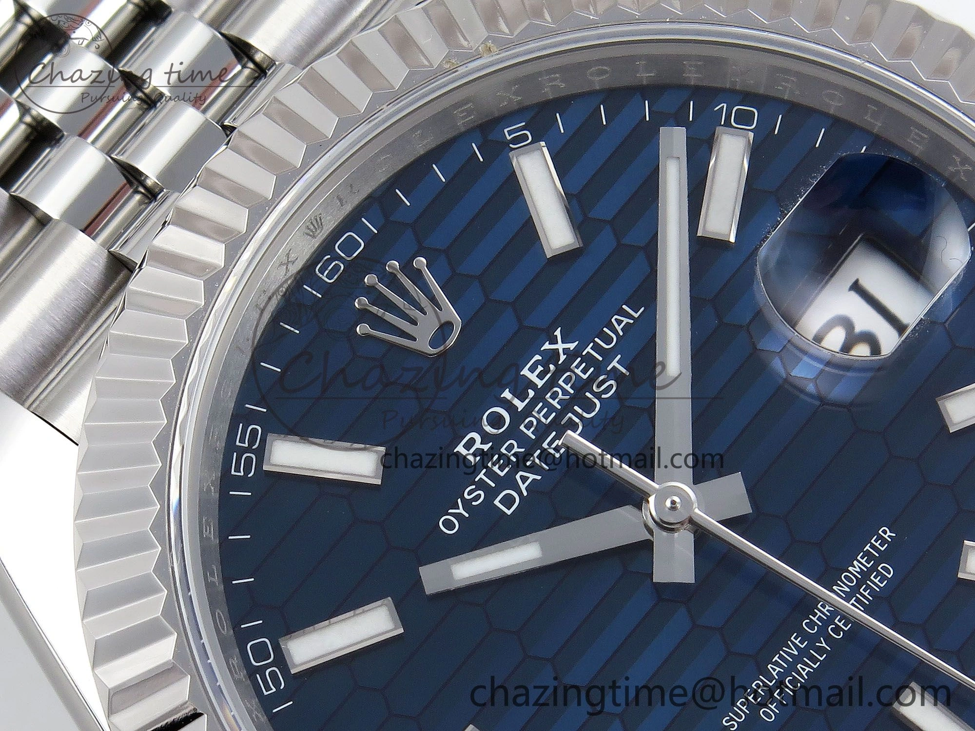 Datejust 41mm 126234 904L Steel HGF 1:1 Best Edition Blue Textured Dial on SS Bracelet VR Compact 1468