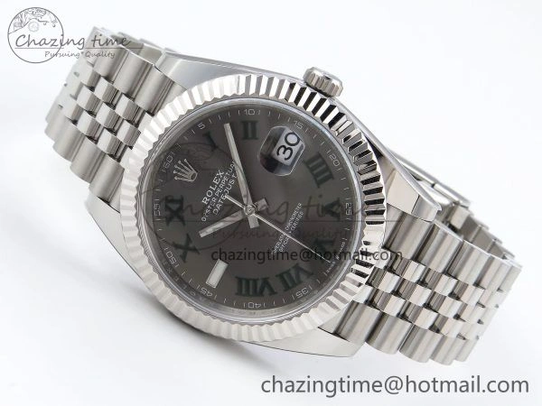HighPerformance Datejust 41mm 126234 904L Steel HGF 1:1 Best Edition Gray Dial Green Roman on SS Bracelet VR 1467