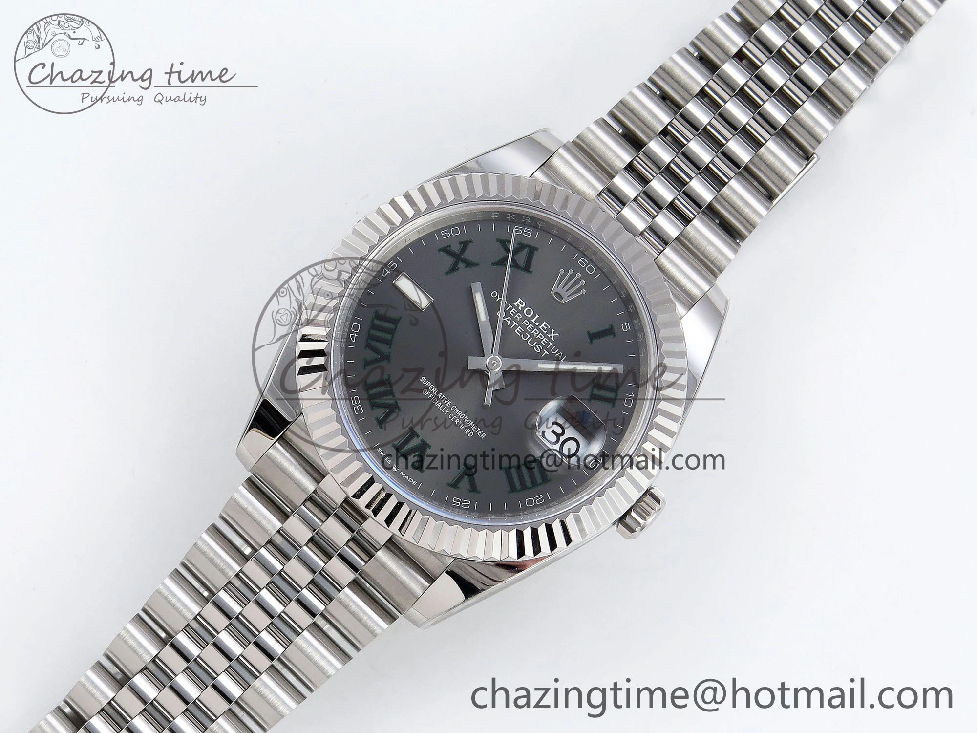HighPerformance Datejust 41mm 126234 904L Steel HGF 1:1 Best Edition Gray Dial Green Roman on SS Bracelet VR 1467