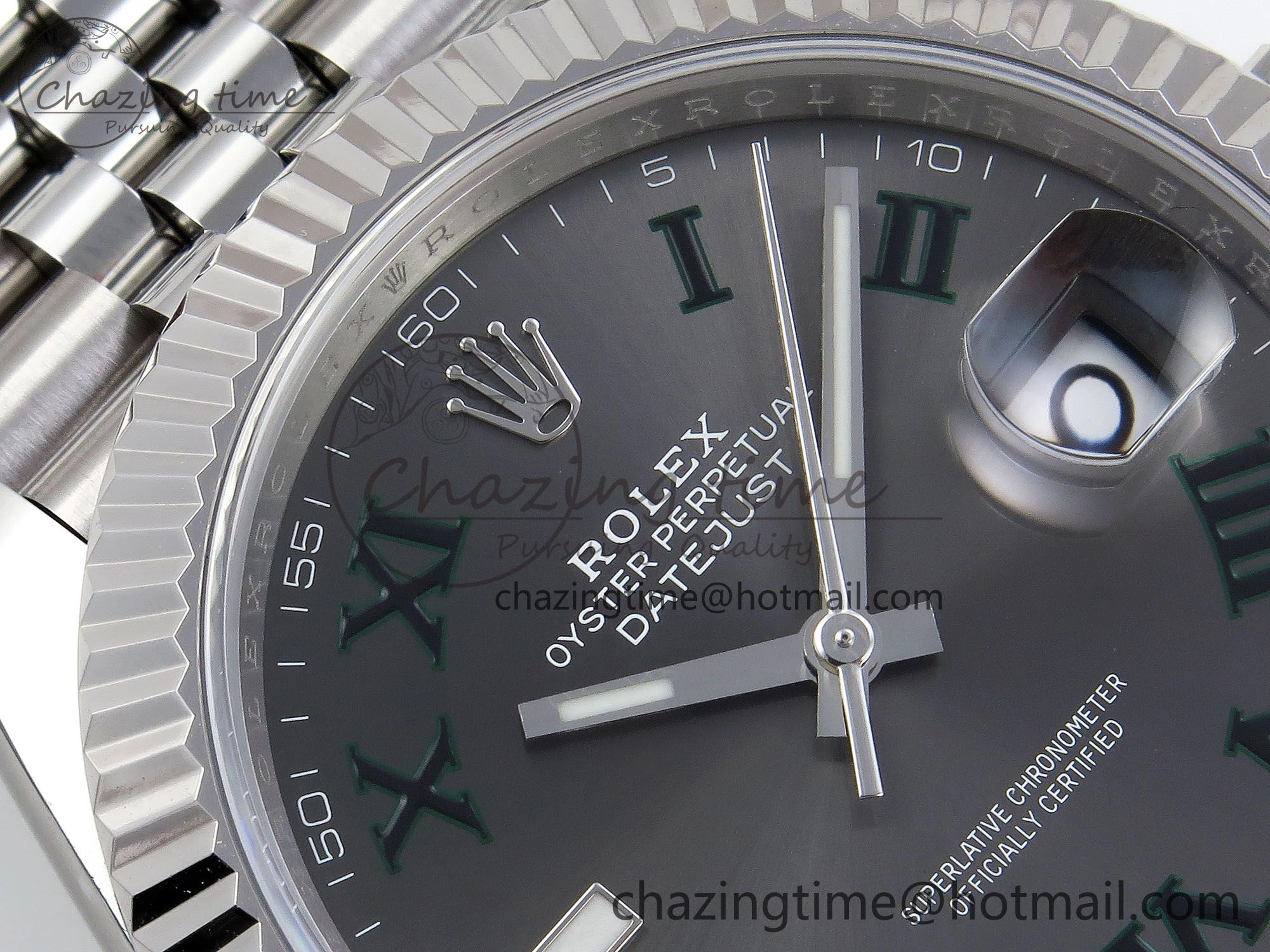 HighPerformance Datejust 41mm 126234 904L Steel HGF 1:1 Best Edition Gray Dial Green Roman on SS Bracelet VR 1467