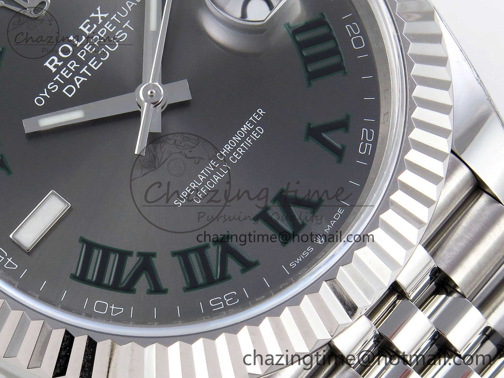 HighPerformance Datejust 41mm 126234 904L Steel HGF 1:1 Best Edition Gray Dial Green Roman on SS Bracelet VR 1467
