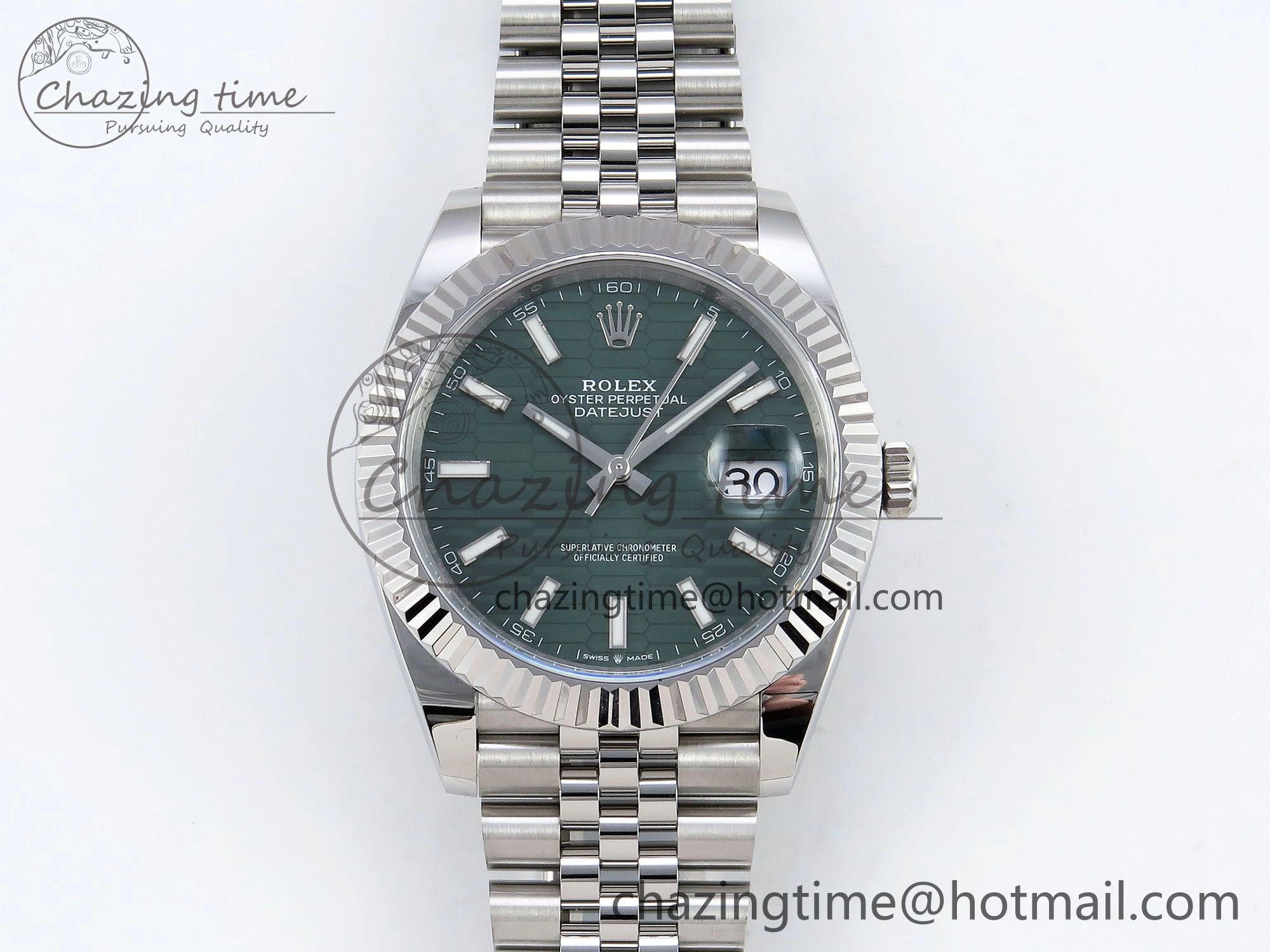 Datejust 41mm 126234 904L Steel HGF 1:1 Best Edition Green Textured Dial on SS Bracelet VR Trendsetting 1473