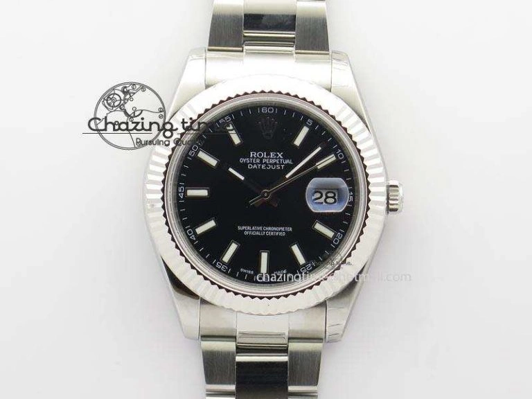 Bright Datejust II 116334 SS 41mm Black Dial Sticks Markers On SS Bracelet A 3891