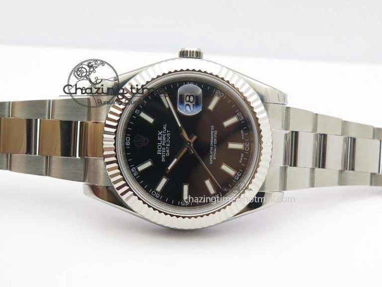 Bright Datejust II 116334 SS 41mm Black Dial Sticks Markers On SS Bracelet A 3891