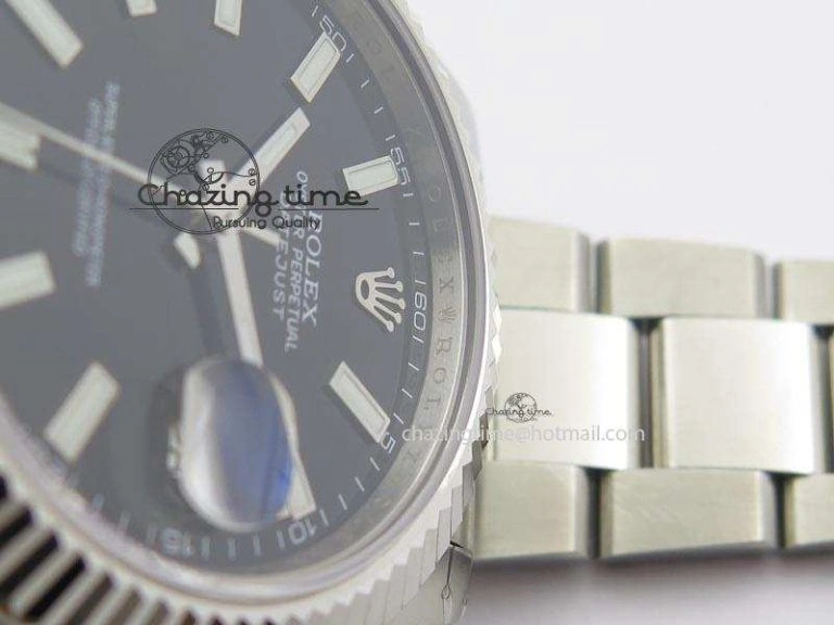 Bright Datejust II 116334 SS 41mm Black Dial Sticks Markers On SS Bracelet A 3891