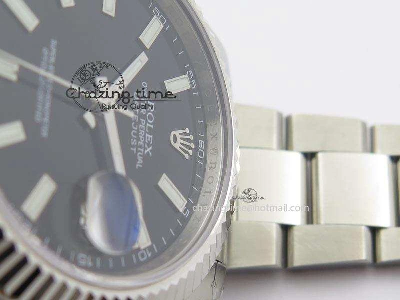 Bright Datejust II 116334 SS 41mm Black Dial Sticks Markers On SS Bracelet A 3891
