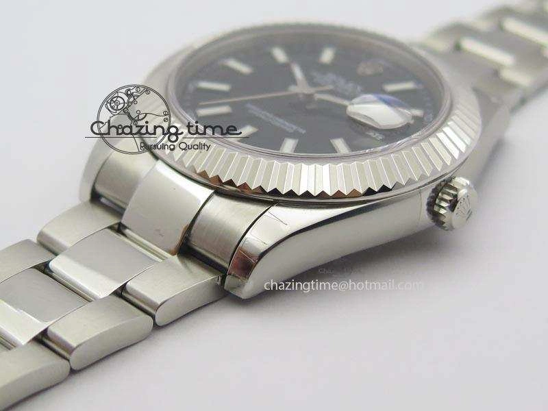 Bright Datejust II 116334 SS 41mm Black Dial Sticks Markers On SS Bracelet A 3891