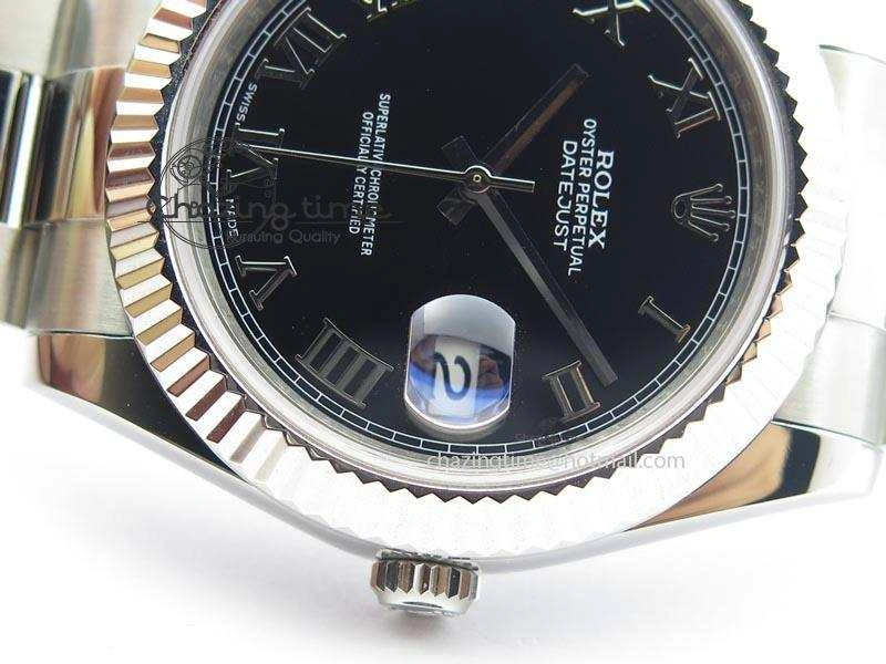 Sporty Datejust II 116334 SS 41mm Black Roman Dial On SS Bracelet A 3864
