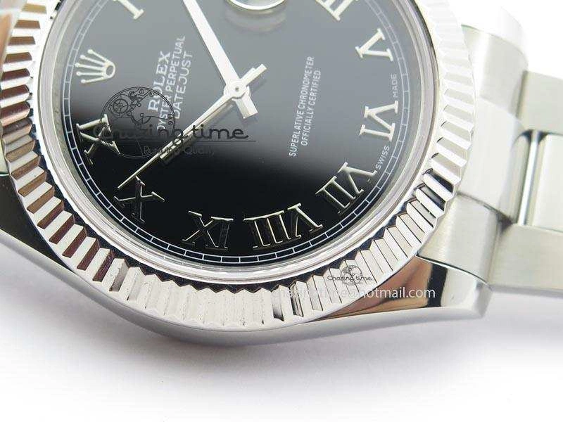 Sporty Datejust II 116334 SS 41mm Black Roman Dial On SS Bracelet A 3864