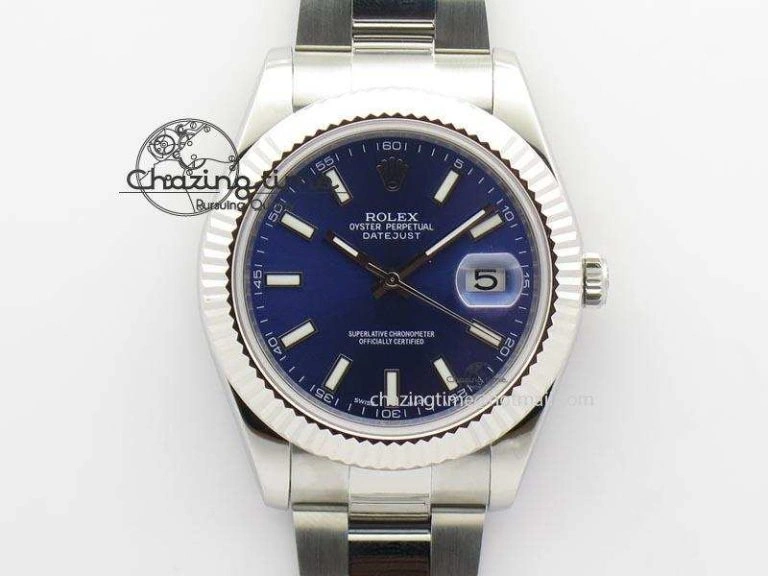 Datejust II 116334 SS 41mm Blue Dial Sticks Markers On SS Bracelet A Popular 3894
