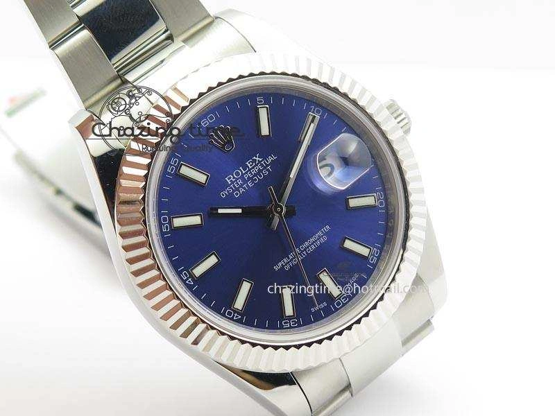 Datejust II 116334 SS 41mm Blue Dial Sticks Markers On SS Bracelet A Popular 3894