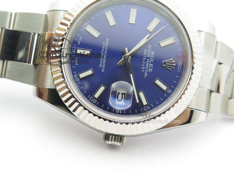 Datejust II 116334 SS 41mm Blue Dial Sticks Markers On SS Bracelet A Popular 3894