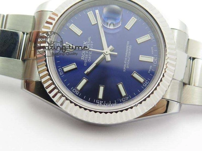 Datejust II 116334 SS 41mm Blue Dial Sticks Markers On SS Bracelet A Popular 3894