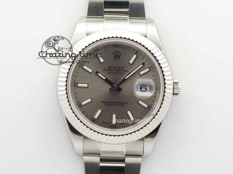 Efficient Datejust II 116334 SS 41mm Sliver Gray Dial Sticks Markers On SS Bracelet A 3892