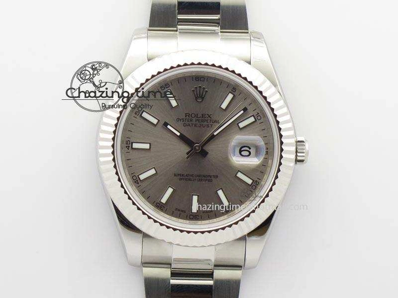 Efficient Datejust II 116334 SS 41mm Sliver Gray Dial Sticks Markers On SS Bracelet A 3892