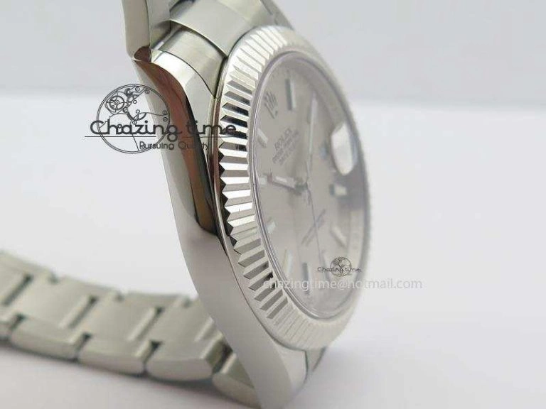 Efficient Datejust II 116334 SS 41mm Sliver Gray Dial Sticks Markers On SS Bracelet A 3892