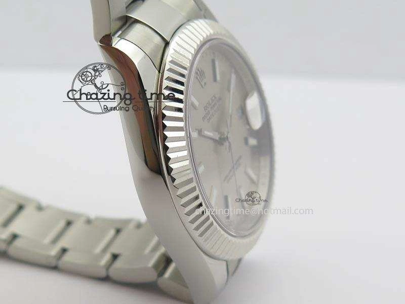 Efficient Datejust II 116334 SS 41mm Sliver Gray Dial Sticks Markers On SS Bracelet A 3892