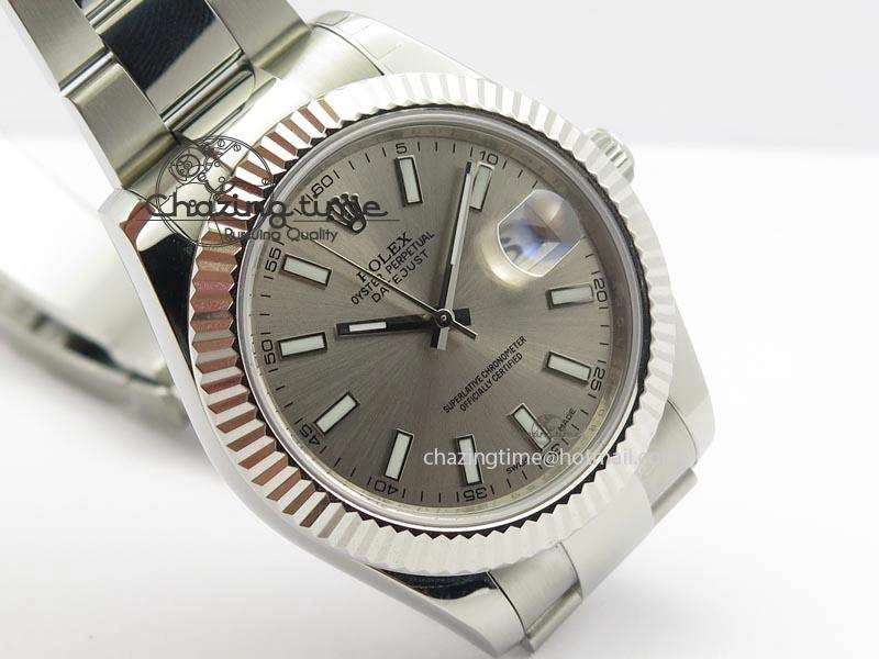 Efficient Datejust II 116334 SS 41mm Sliver Gray Dial Sticks Markers On SS Bracelet A 3892